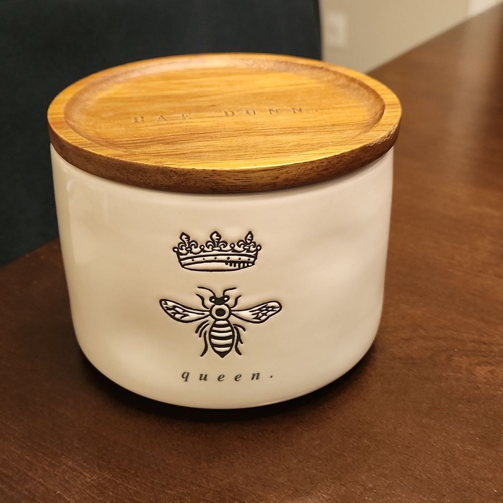 Rae Dunn "Queen" Bee Small Jar w/ Lid